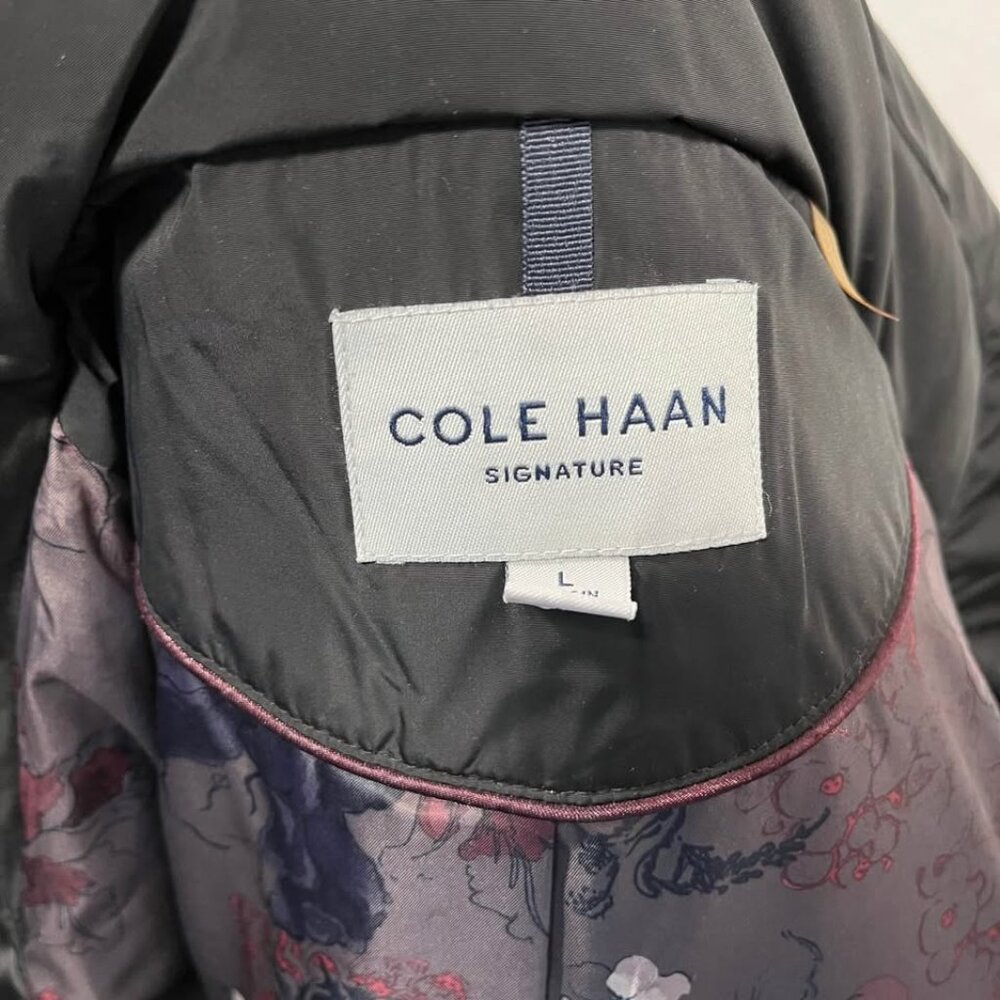 Cole Haan Signature Taffeta Down Quilted Oversize Hooded Front Zip Coat [size L] - Picture 10 of 10